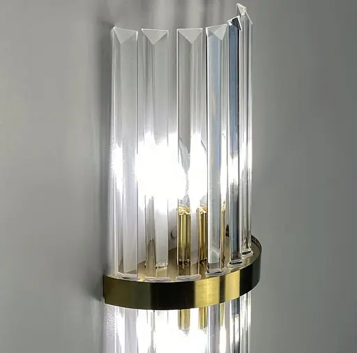 Бра в корпусі латунь з скляними видовженими камінчиками Арт. WS 150/2 AB Line F - фото 2