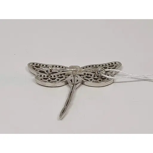 Срібна брошка Ірій Бабка з фіанітами. 9521 СИН-ГОЛ - фото 3