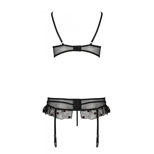 Сексуальний комплект із поясом для панчох Passion LOVELIA Set black L/XL - фото 6