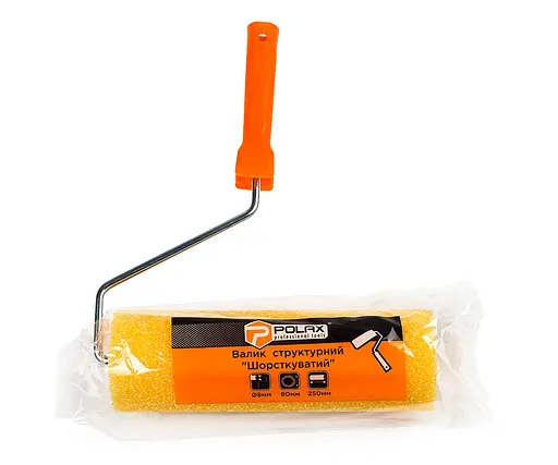 Валик структурный "Шероховатый" 8х80х250 мм профессиональный Polax с ручкой (21-006) - фото 2
