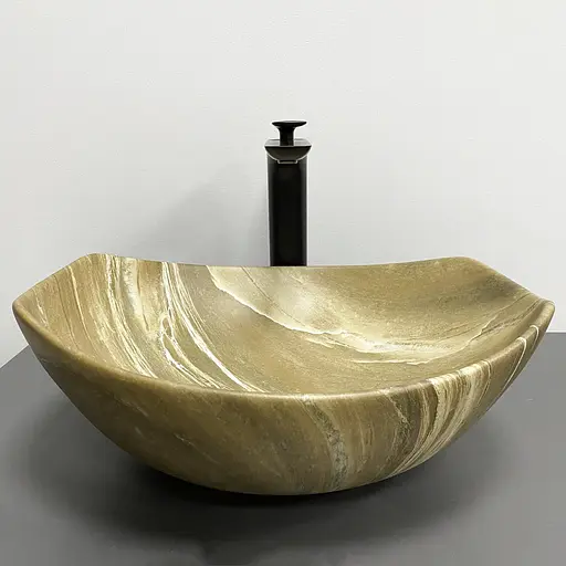 Умивальник VBI Ronta коричневий камінь матовий накладний VBI-017303, Мармур - фото 2