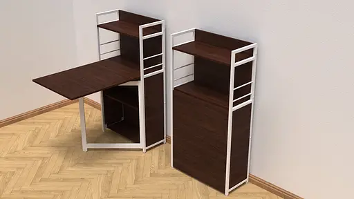 Стол книга с этажеркой Практик 1 Ferrum-decor 1200x640x990 Белый металл ДСП Венге Магия 16 мм (FRD-105390) - фото 5