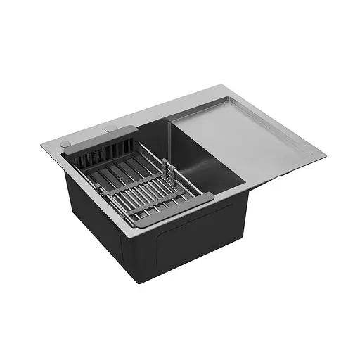 Кухонная мойка Kroner KRP Gebürstet - 6350LHM (3.0/1.0 мм) CV031320, Нержавеющая сталь - фото 3