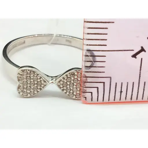 Срібне кільце Лазурит Сердечка з фіанітами. 19118Р 17,5 - фото 5