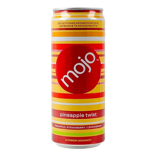 Напій безалкогольний Mojo Pineapple twist сильногазований соковмісний з соком ананасу 0.33 л - фото 2