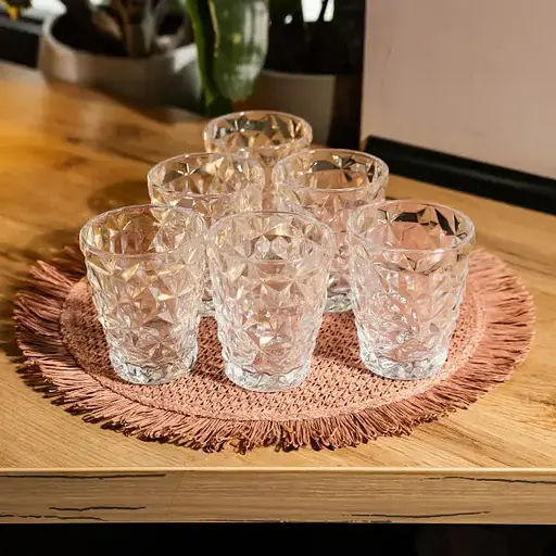 Набор стеклянных стаканов 6 штук 250 мл для сока лимонадов воды коктейлей стаканы стеклянные для напитков Yiwu HP-19-168 - фото 2