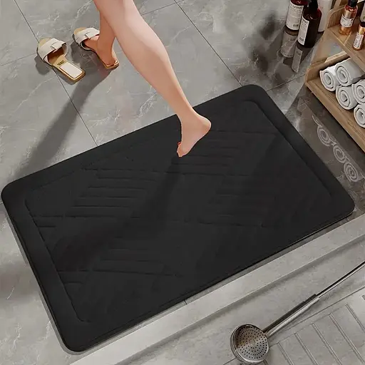 Коврик для ванной и туалета Lovely Svi мягкий, абсорбирующий, нескользящий 50 x 80 x 1.5 Черный (2565033) - фото 2