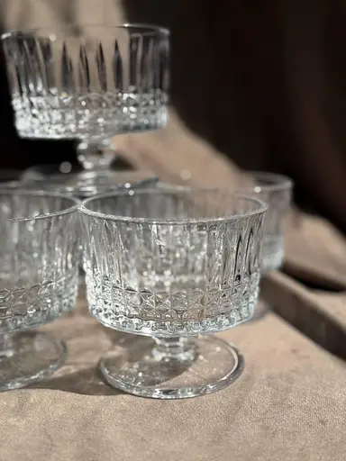 Набор стеклянных креманок Happywear Sorbet для мороженого закусок десертов на ножке 6 шт 265 мл Прозрачный - фото 2