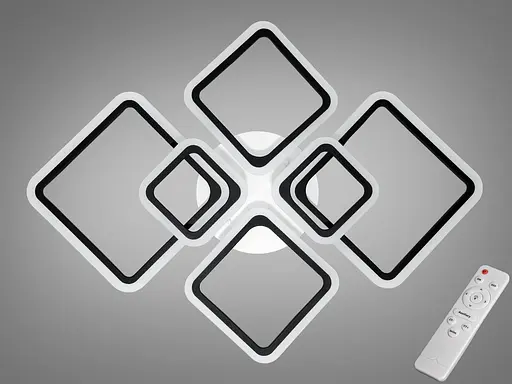 LED люстра смарт светильник с ИК пультом и диммером, 110W, черный - фото 1