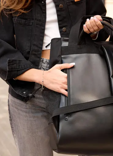 Женская сумка-рюкзак Sambag Cargo черный оксфорд 45 х 31 х 15 см (93541165) - фото 8