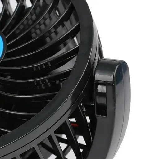 Двойной портативный настольный мини вентилятор Portable Fan F30 автомобильный USB 8-15Вт 360° Черный - фото 3