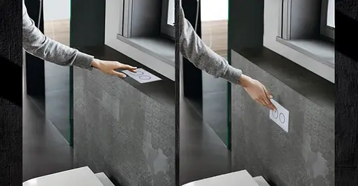 Панель змиву Koer KT-0605-01 220x140x12mm пластикова, кнопка кругла KR5317, Хром - фото 2