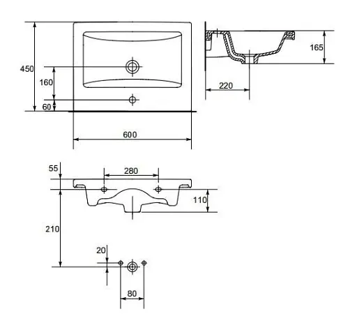 Тумба ПіК Сіметрі тандем + раковина Cersanit Como 60 см Білий 30412 - фото 10