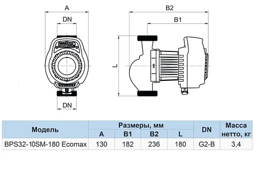 Циркуляционный насос NPO BPS 32-10SM-180 Ecomax - фото 3