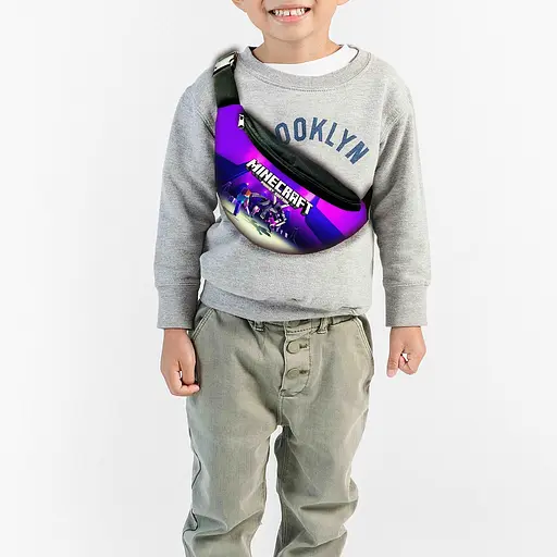 Сумка-бананка дитяча майнкрафт "Minecraft" з принтом ,32х15см,сумка для хлопчика через плече (00145)