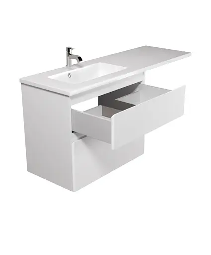 Тумба Мойдодир Палермо 80-U Adam 140 L Білий підвісна з крилом над пральною машиною Білий - фото 3