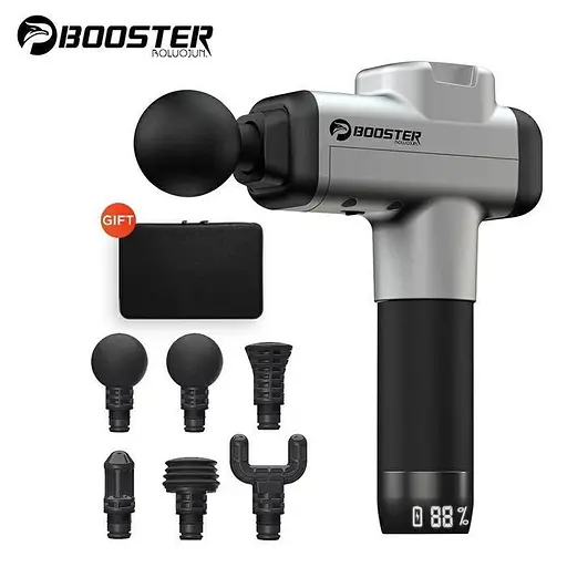 Перкуссионный массажер триггерных точек Booster М2-А Массажный пистолет (6 насадок + кейс) - фото 2