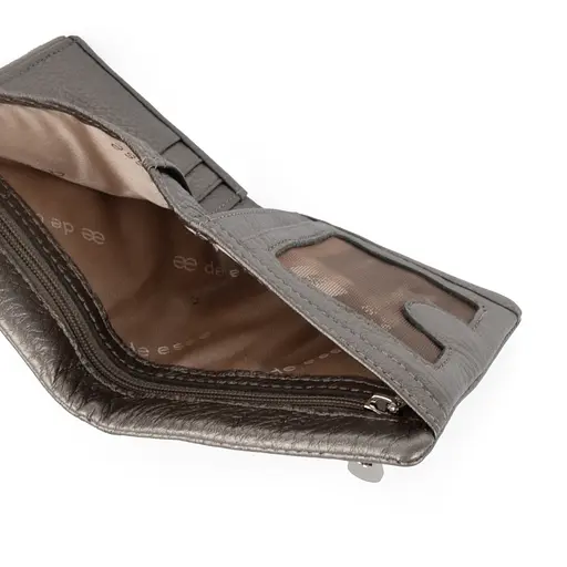 Жіночий гаманець шкіряний De Esse LC14016-GD152 бронзовий на магніті - фото 5