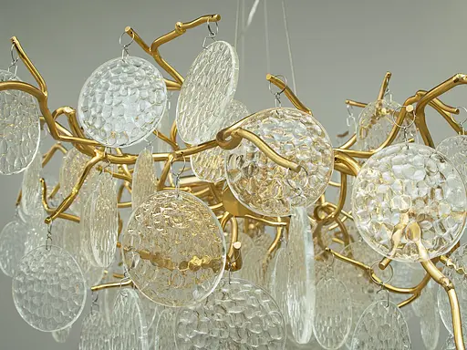 Аристократична кришталева люстра видовженої форми на 15 ламп, золото - фото 4