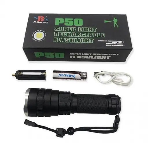 Ліхтар ручний X-balog BL-858-P50 zoom + microUSB +18650 + 4 режими - фото 3