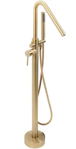 Смеситель для ванны Rea Aras brushed gold напольный REA-B2719 Золотой - фото 1