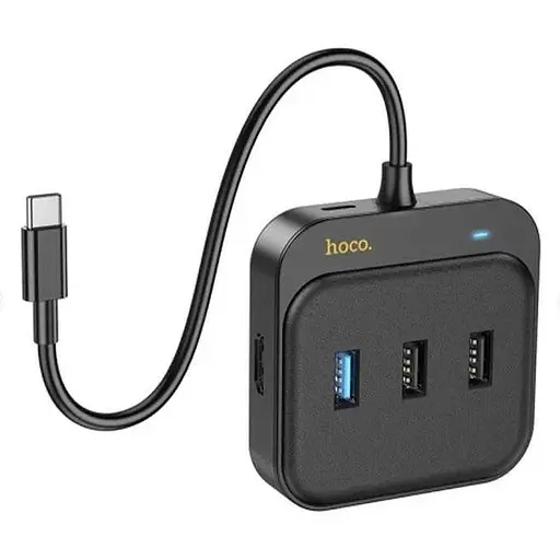 Перехідник конвертер Hoco HB37 Easy link 6 in 1 мultiport Adapter - фото 1