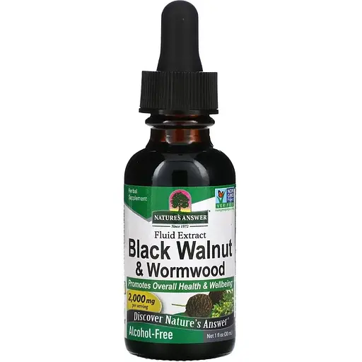 Чорний горіх та полин Nature's Answer Black Walnut&Wormwood 2000 мг 30 мл
