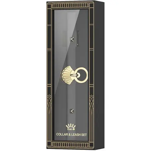 Розкішний нашийник з повідцем Zalo Collar & Leash Set Black - фото 4