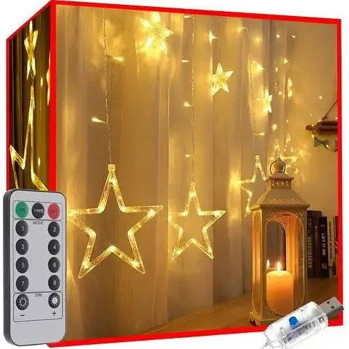 Гірлянда-штора світлодіодна Зорепад з пультом, USB, з підключенням до Power Bank - фото 2