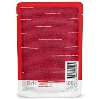 Влажный корм Brit Premium Cat Pouch для кошек с тушеной говядиной и горошком 100 г - фото 3