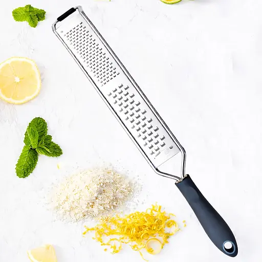 Терка зестер кухонная ручная для сыра шоколада и цедры лимона из нержавеющей стали 32 см с двумя типами режущих зубцов Серебристый 88298 - фото 2