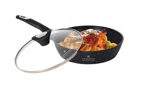 Велика глибока сковорода з мармуровим покриттям 22 см 1,7 л із кришкою Edenberg EB-5714