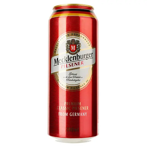 Уцінка. Пиво світле Mecklenburger Pilsener фільтроване пастеризоване 5% 0.5 л