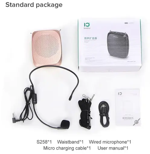 Портативний підсилювач голосу для гідів, учителів SHIDU S258, 10 Вт - фото 3