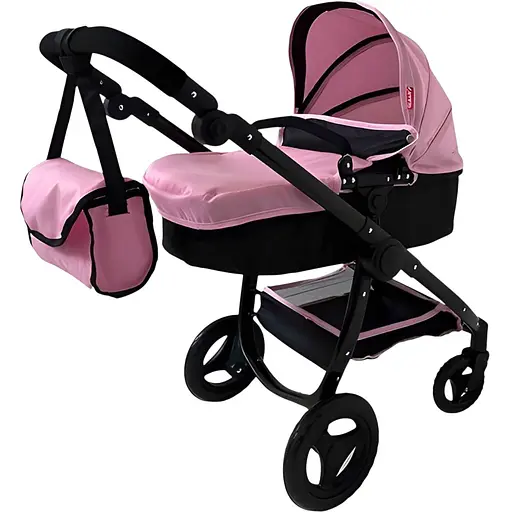 Кукольная коляска Carrello Ultra Pink 9696 2в1 - фото 2
