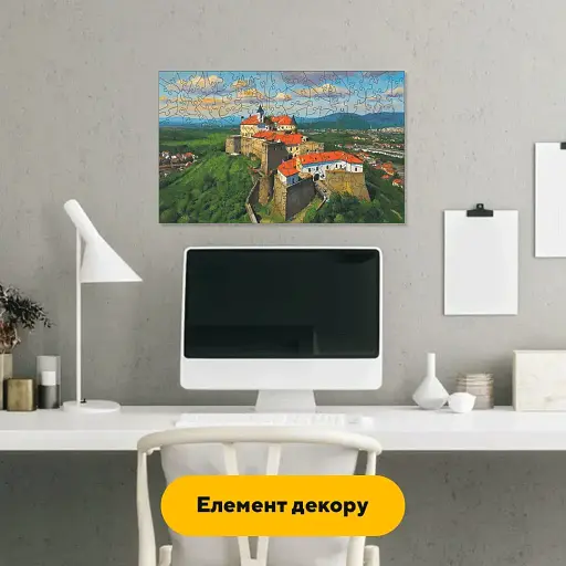 Деревянный фигурный пазл Замок Паланок, А4, Картонная коробка 100 элементов - фото 5