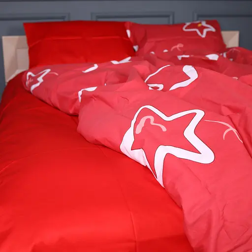 Простирадло MirSon Scarlet Star сатин червоний 220 x 240 см (2200013051275) - фото 1