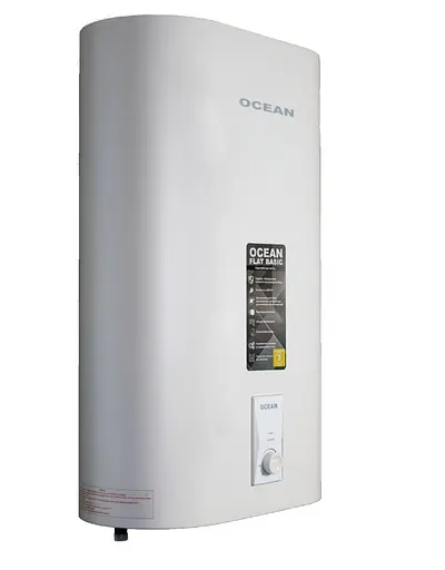 Водонагреватель Ocean FLAT BASIC 80 Л, 2 кВт, мокрый, прямоугольный, вертикальный, белый (RZB80M ET+WT) - фото 2