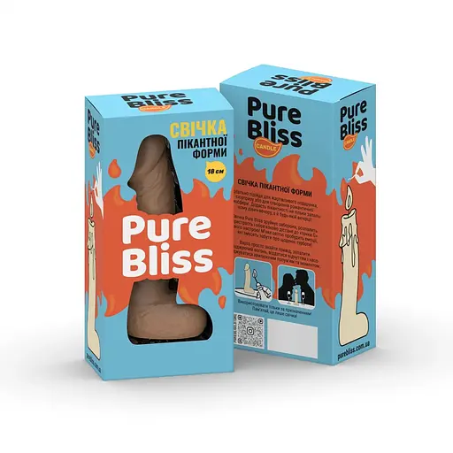 Свічка у вигляді члена Pure Bliss Big Brown 18 см - фото 7