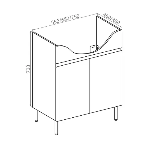 Тумба для підлоги RJ Lotus-XO з умивальником Lotus RZJ200 55 см Білий RJFU048-0155WHSET(RJFU048-0155WH+RZJ200) Білий - фото 2
