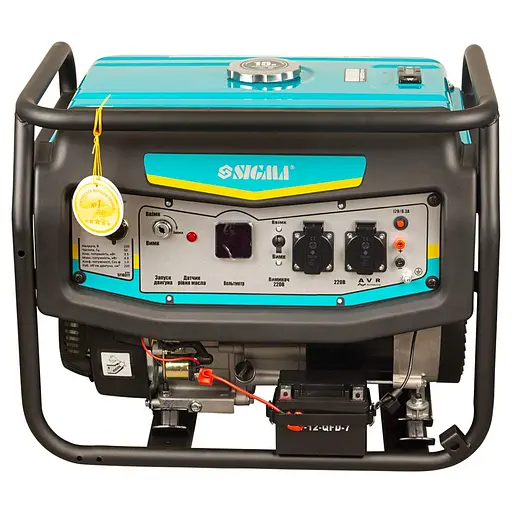 Бензиновий генератор Sigma 3.5/4.0 кВт, однофазний, ручно/електро запуск, з виведенням під АВР (5710311) - фото 4