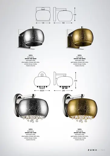 Бра Zuma Line W0076-01B-B5GQ VISTA - фото 3