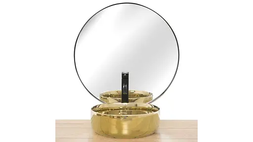 Умивальник Rea Sami gold накладний золотий REA-U1800, Золотий - фото 4