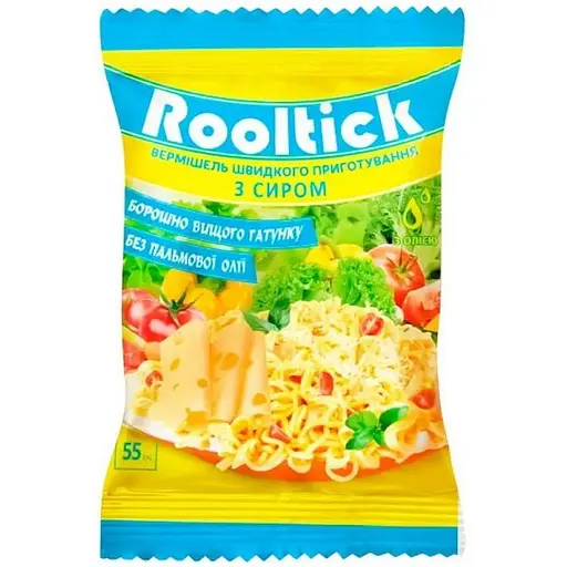 Вермишель быстрого приготовления Rooltick со вкусом сыра 55 г - фото 1