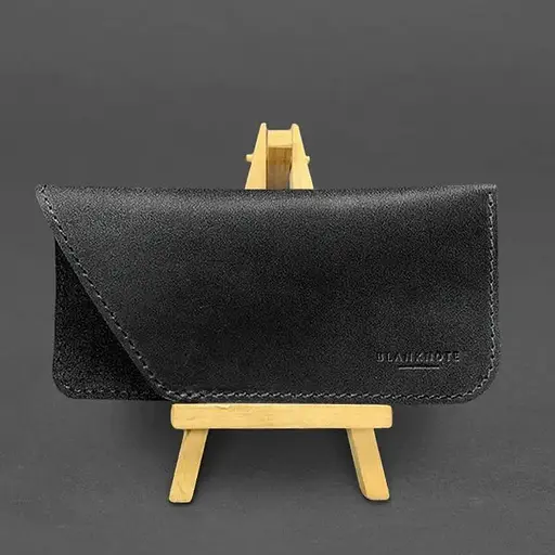 Кожаный чехол для очков BlankNote Краст Черный  - фото 2