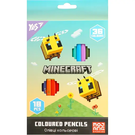 Олівці кольорові Yes Minecraft Spring 18 шт. 36 кольорів (290774)