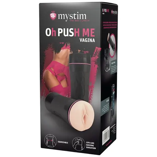 Мастурбатор-вагіна Mystim O(h) Push Me Vagina, можна стискати та регулювати вакуум