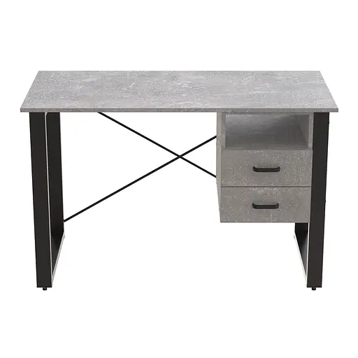 Письмовий стіл із ящиками Ferrum-decor Оскар 750x1400x600 метал Чорний ДСП Бетон 16 мм (FRD-103240)