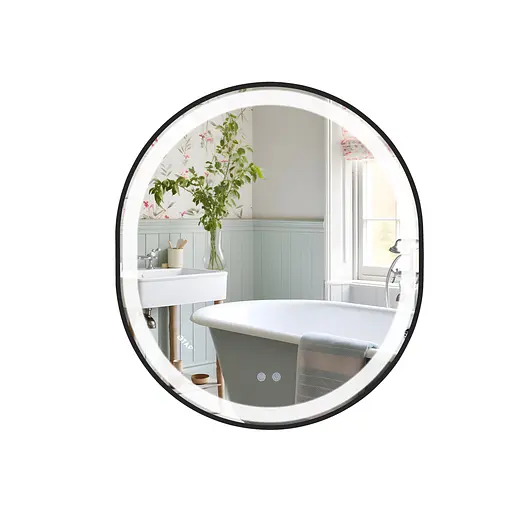 Дзеркало Qtap Gemini 800x700 з LED-підсвічуванням Touch, з антизапотіванням, з димером температури кольору (3000-6500K) Reverse QT2578R8072B - фото 1