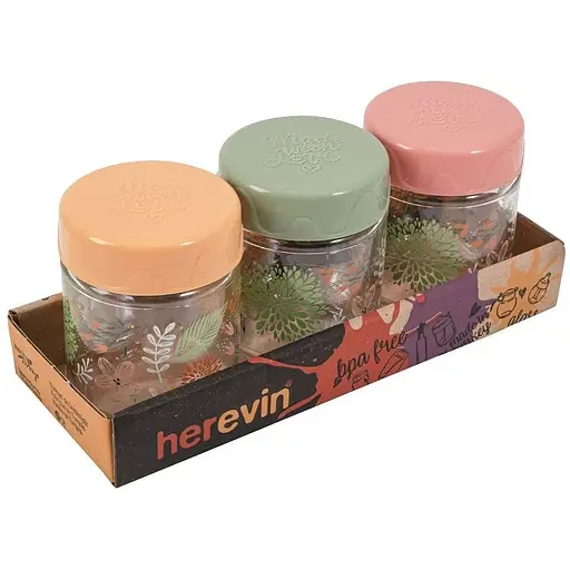Набір спецівниць Herevin Decorated Spice Jar-Botanic 200 мл 3 шт. (131504-457)
